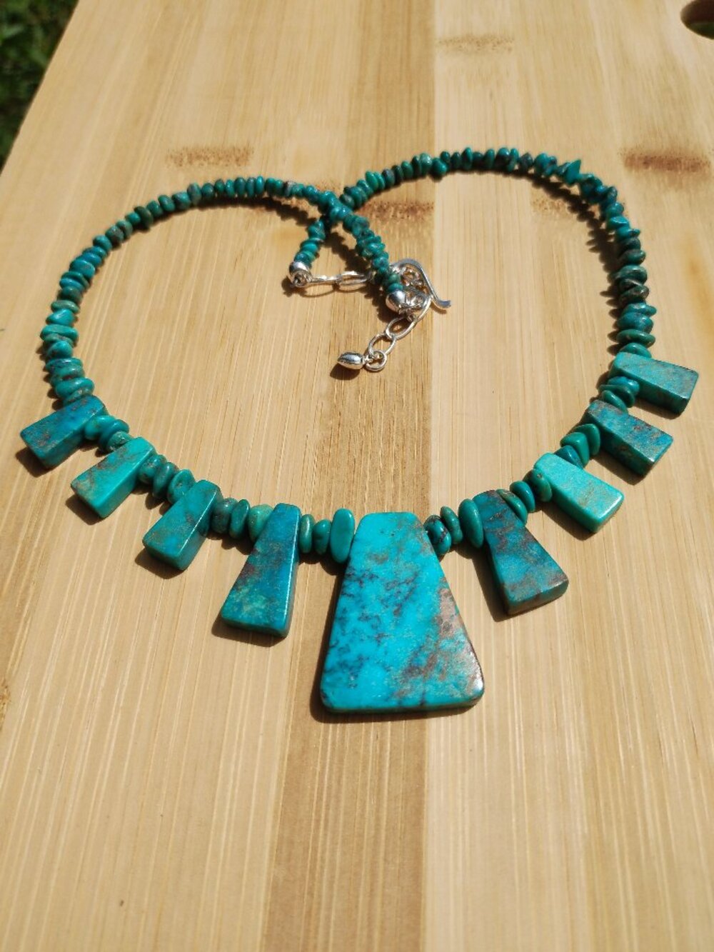 Jay King Mine Finds Turquoise Necklace 925 Sterling Silver, unique design